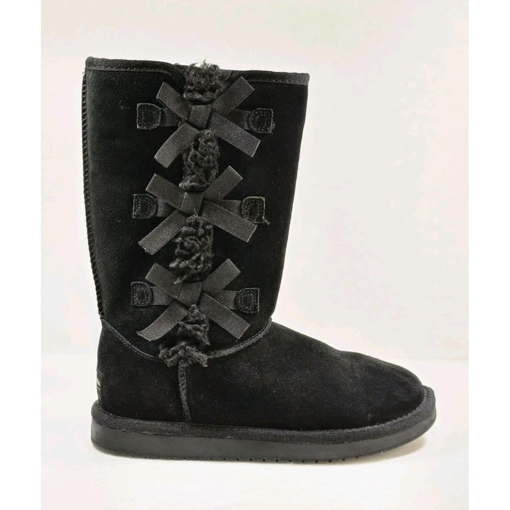 Koolaburra By UGG Girls Victoria Tall Black Suede Winter Boots Size 3‎ - 1020171